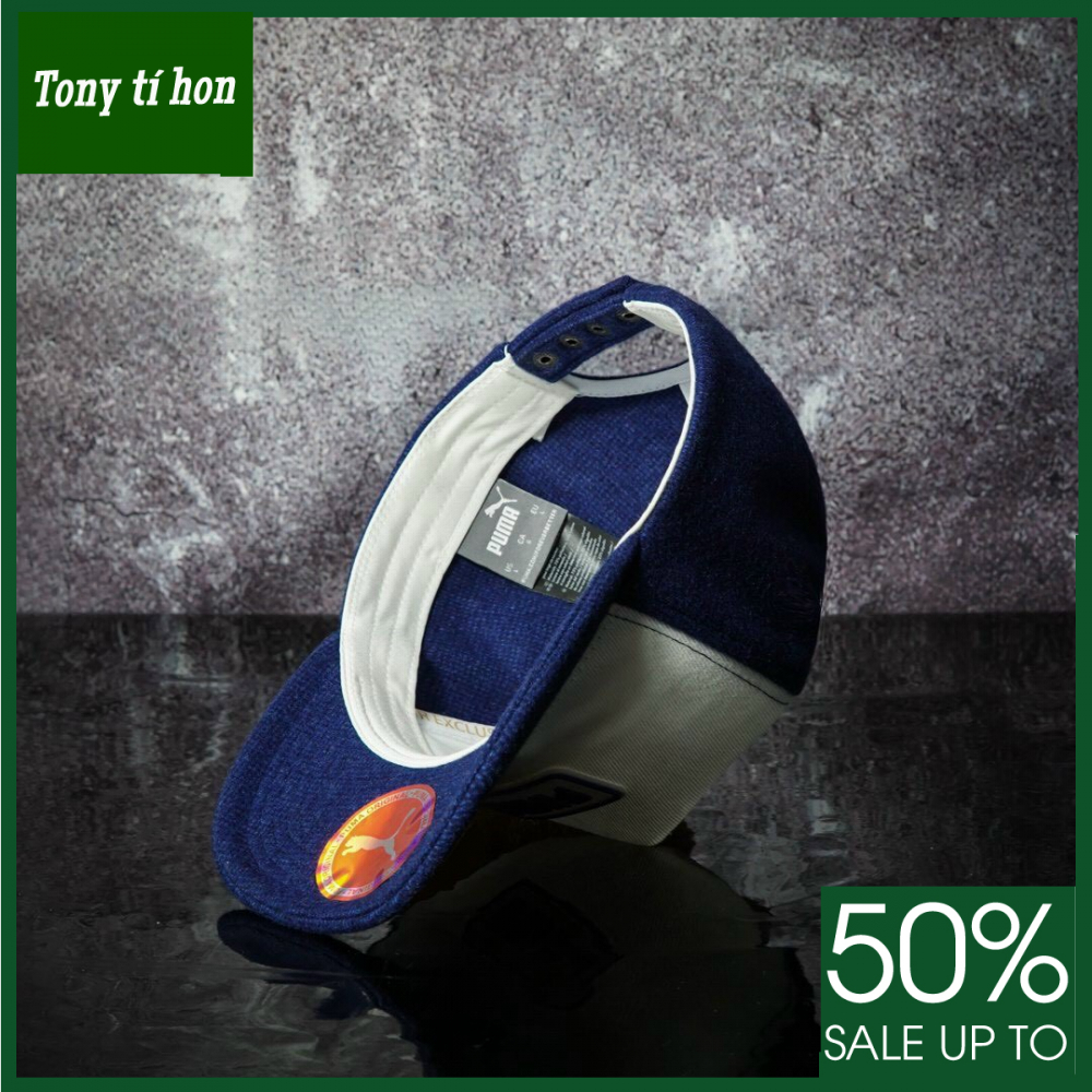 Tony tí hon - Mũ/nón kết lưỡi trai thời trang nam nữ PM trắng xanh quai bấm hàng hiệu cao cấp, đẹp - freeship