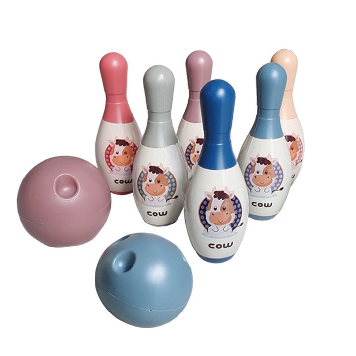 Đồ chơi bowling bò cow 6 boling 2 bóng xịn xò cho bé ham vận động