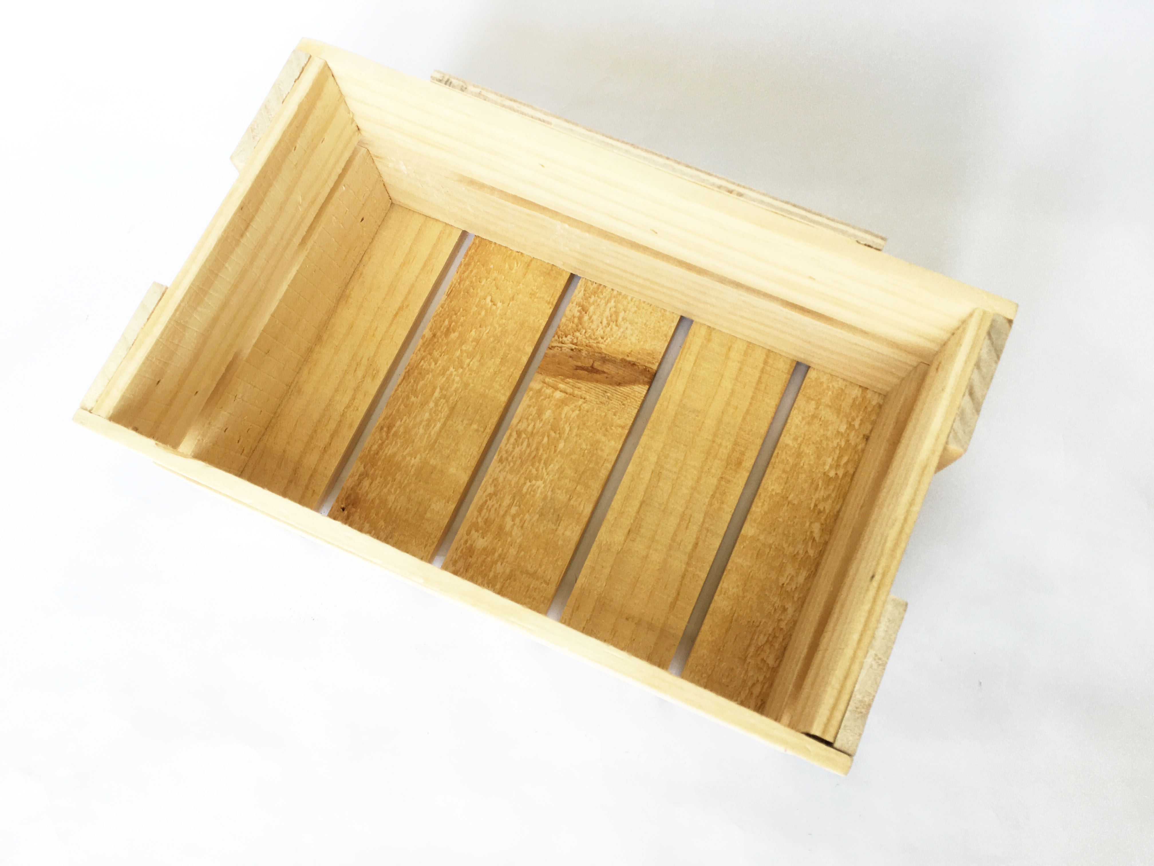 Thùng gỗ đa năng - Hộp khay gỗ pallet (màu gỗ tự nhiên, size S: 14x25x11cm)