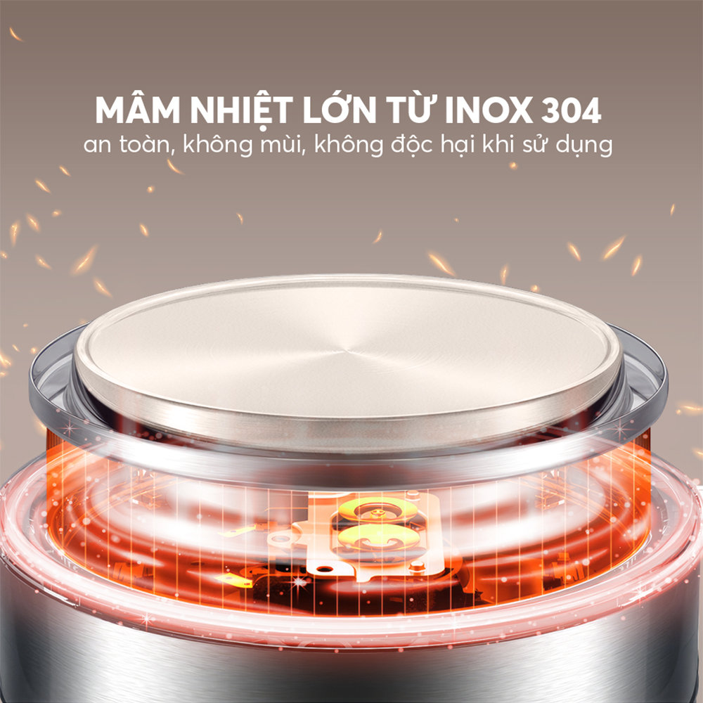 Ấm đun pha trà đa năng 1.6L Elmich KEE-9146, 8 chương trình đun nấu - Hàng chính hãng