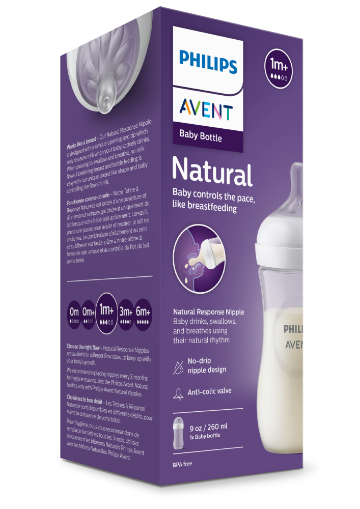 hilips Avent Bình sữa mô phỏng tự nhiên mới_dung tích 260ml cho bé từ 1 tháng SCY903.01 SCY903.66 SCY903.67 SCY903.02