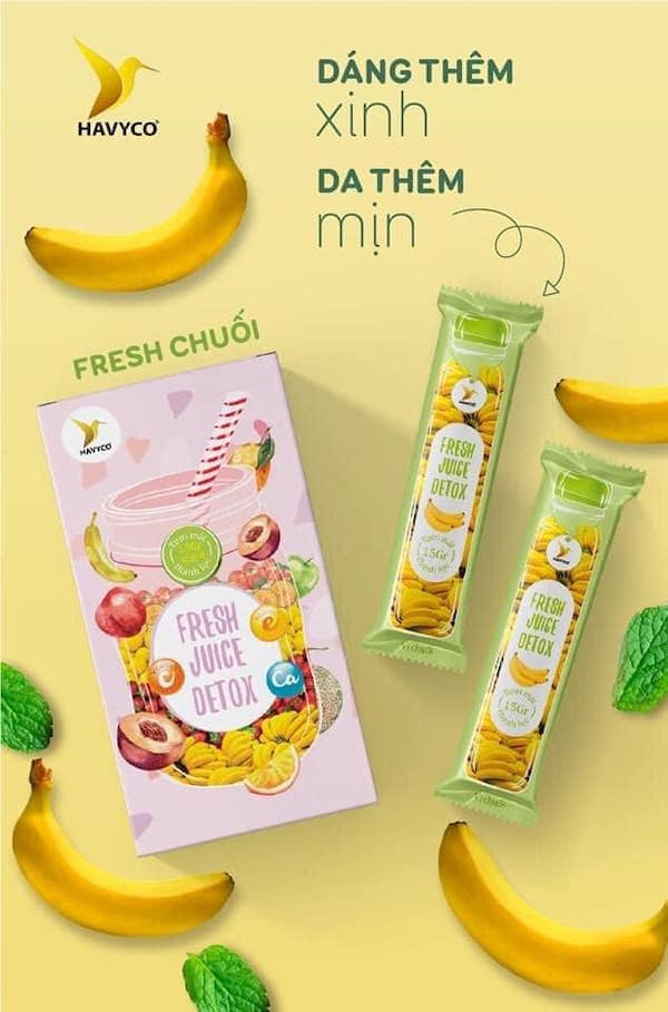 Detox Hỗ Trợ Giảm Cân Fresh Juice Detox Havyco 15 gói ( 3 hộp nhỏ) - Nước Trái Cây Hỗ Trợ Giảm Cân 5 Vị Dễ Uống -Hỗ Trợ Giảm Cân An Toàn  Tặng kèm Xà Bông GIó Sả Chanh Sinh Dược GIúp Thải Độc Da