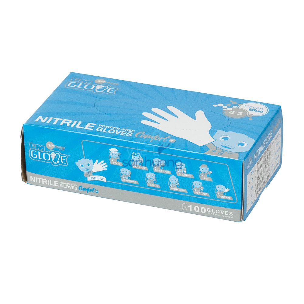 Găng Tay Y Tế Nitrile I'm gloves Không Bột Màu Xanh Hộp 100 Chiếc
