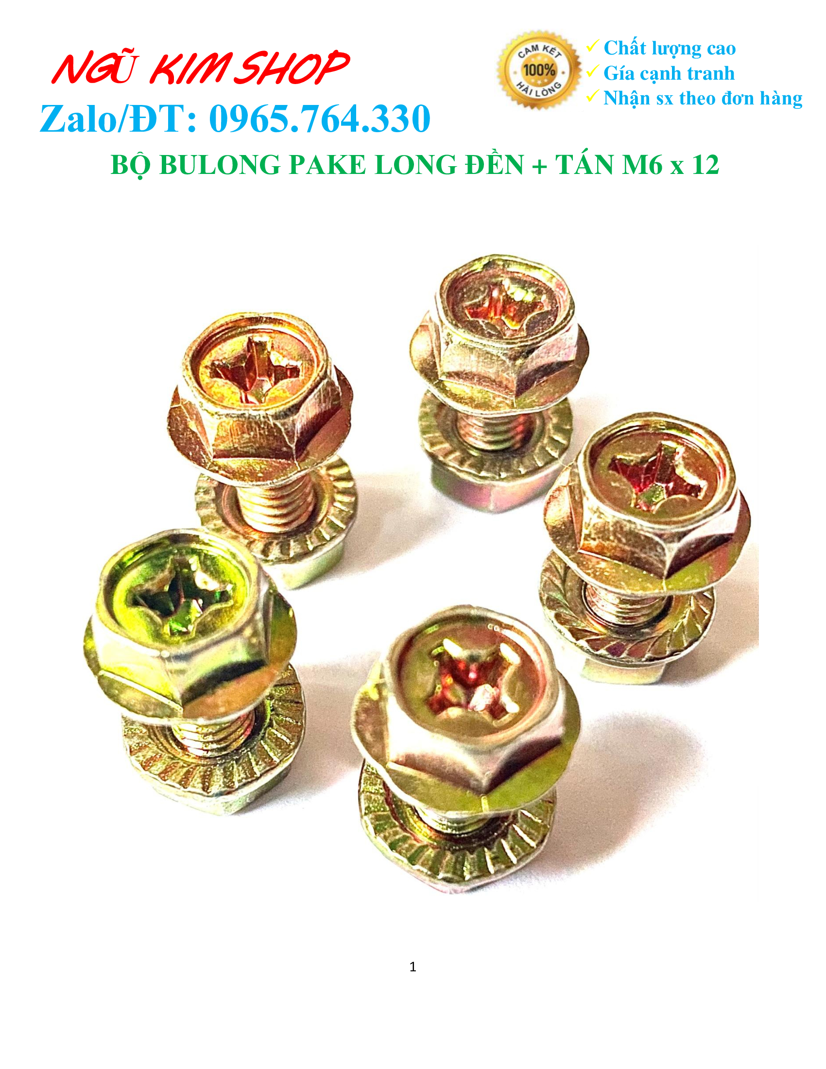 BULONG PAKE LONG ĐỀN + TÁN M6 THEO BỘ