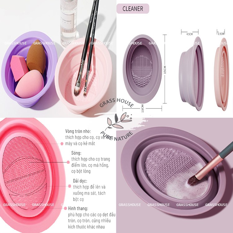 DỤNG CỤ VỆ SINH LÀM SẠCH CỌ TRANG ĐIỂM, DẠNG MÚT KHÔ, VỆ SINH CỌ MAKEUP DỄ DÀNG, GẤP GỌN TIỆN DỤNG