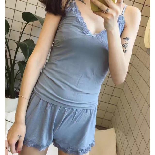 Bộ Ngủ 2 Dây Cotton Mềm Mát