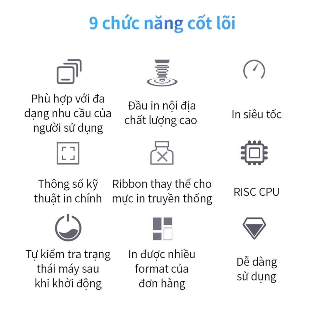 Máy In Nhiệt Deli Cao Cấp hàng Chính Hãng Deli - In Đơn Hàng Tem Mã Vạch Hóa Đơn Logo Bill TMĐT Tự Dán DL-740CS