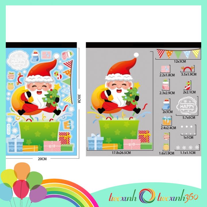 Decal tĩnh điện trang trí Noel 20 x 30 cm