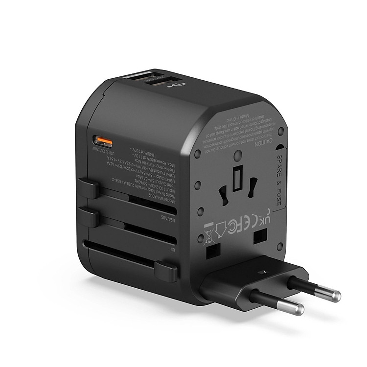 Ổ củ sạc đa năng du lịch WiWU UA002 20W - hàng chính hãng