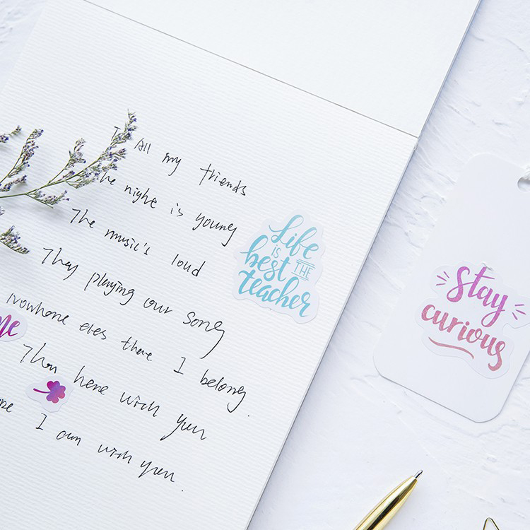 Sticker chủ đề Thông Điệp Sắc Màu - Hộp 46 miếng dán trang trí sổ tay Bullet Journal - M133