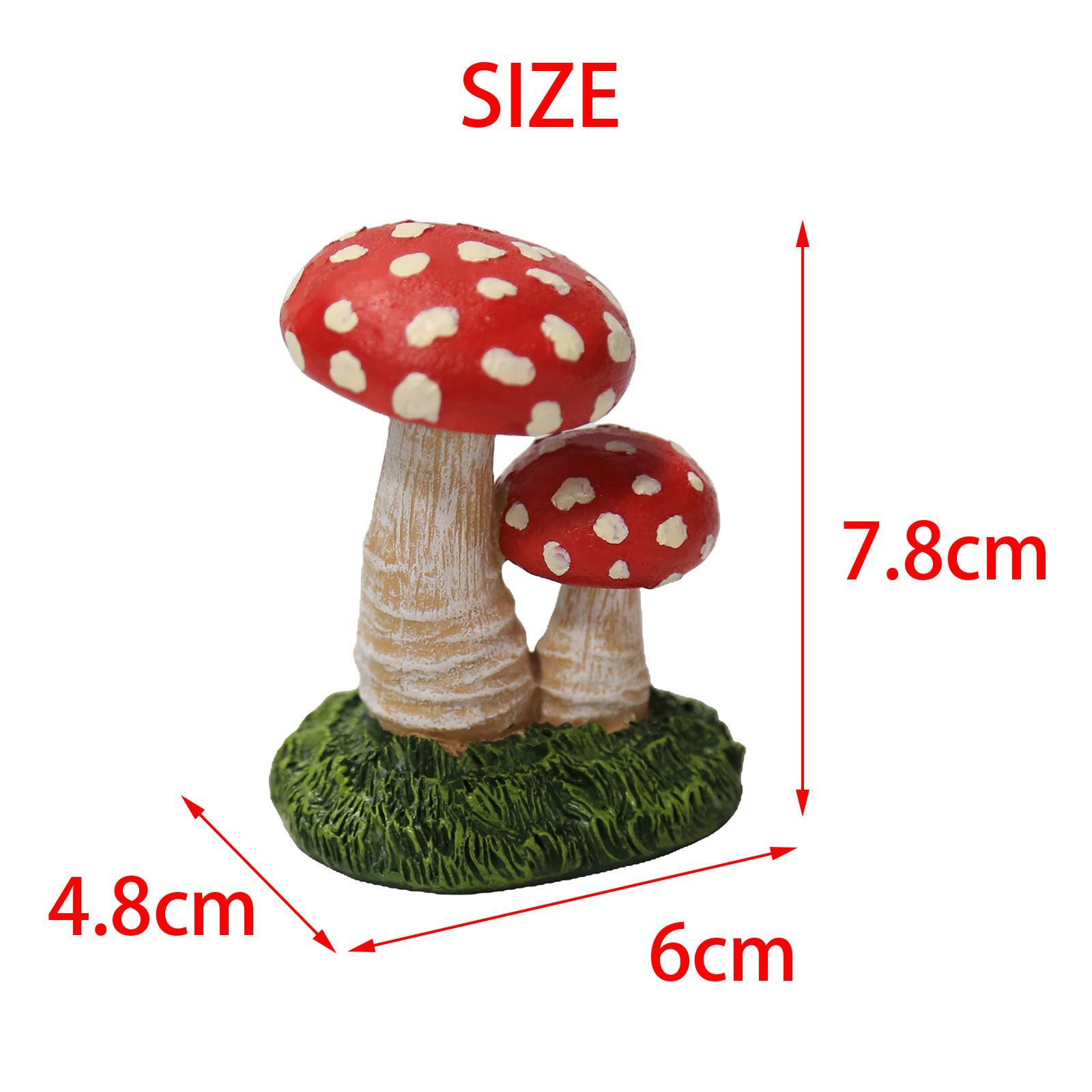 Mushroom Figure Yard Decoration Garden Ornament Durable Figurine for Fairy Patio