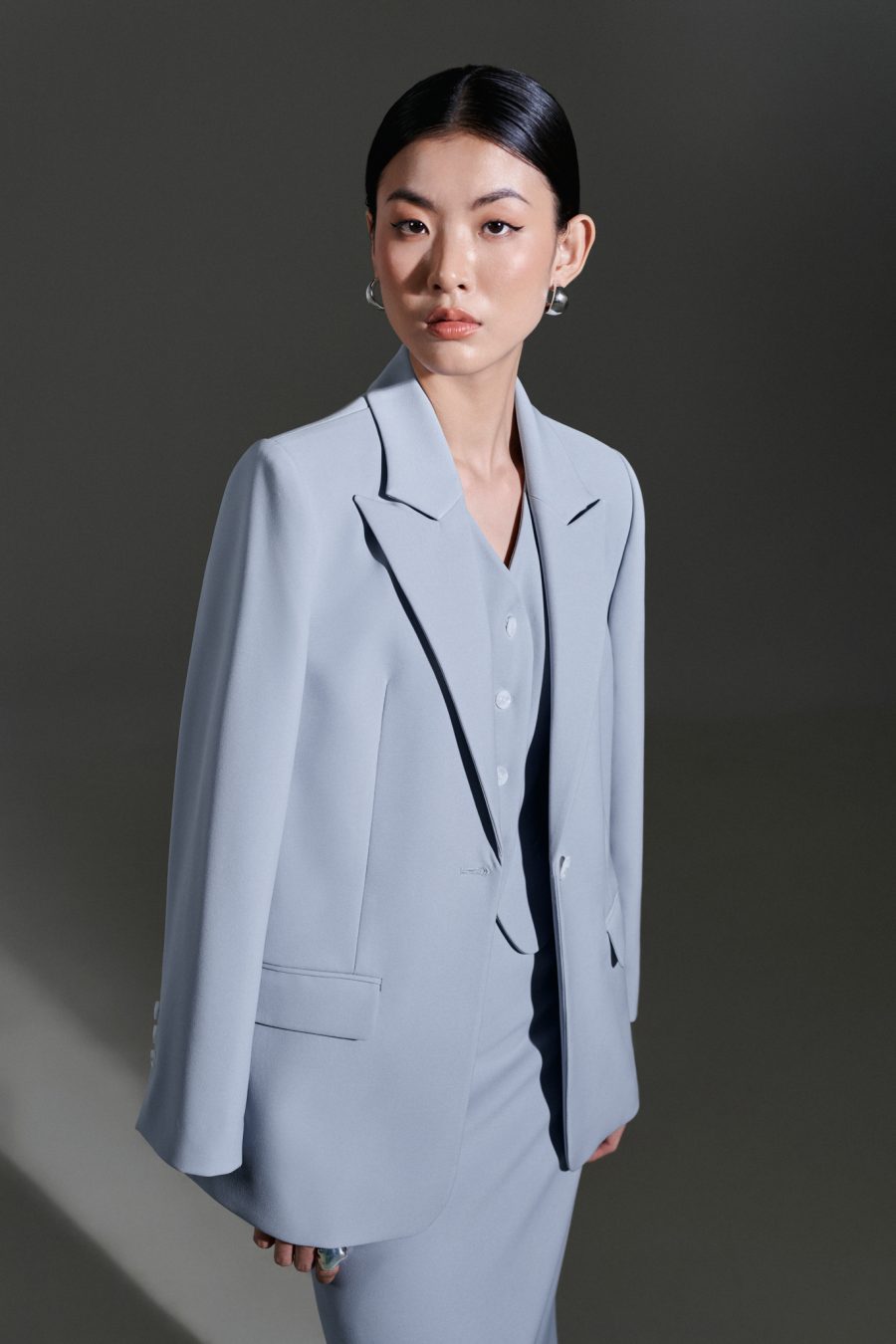 Áo Blazer dáng suông Xavia thiết kế cao cấp WHITE CHIC