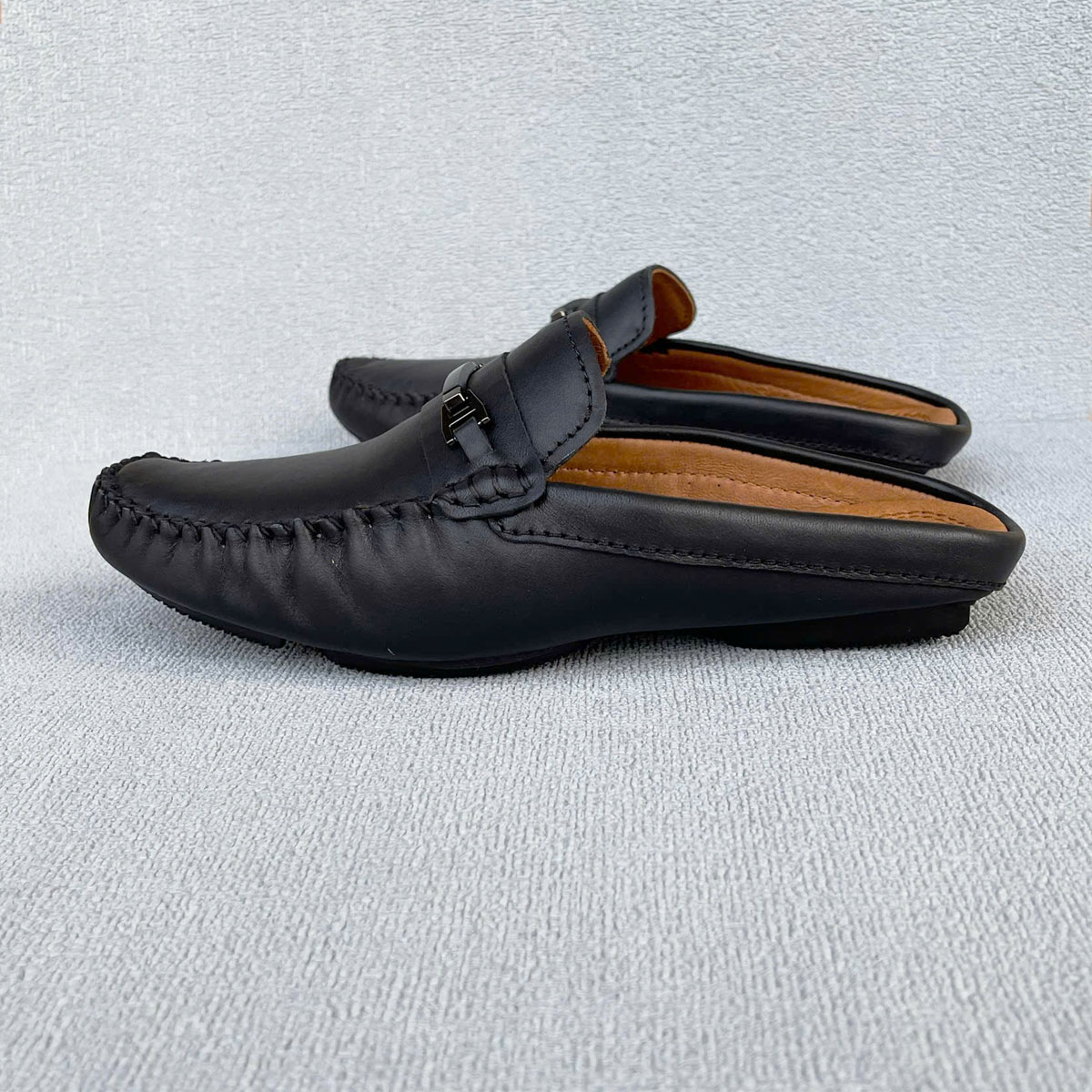 Giày sục da nam TRường Hải GS331 khóa ngang Đế âm da bò nguyên tấm 3 màu đen, nâu, vàng