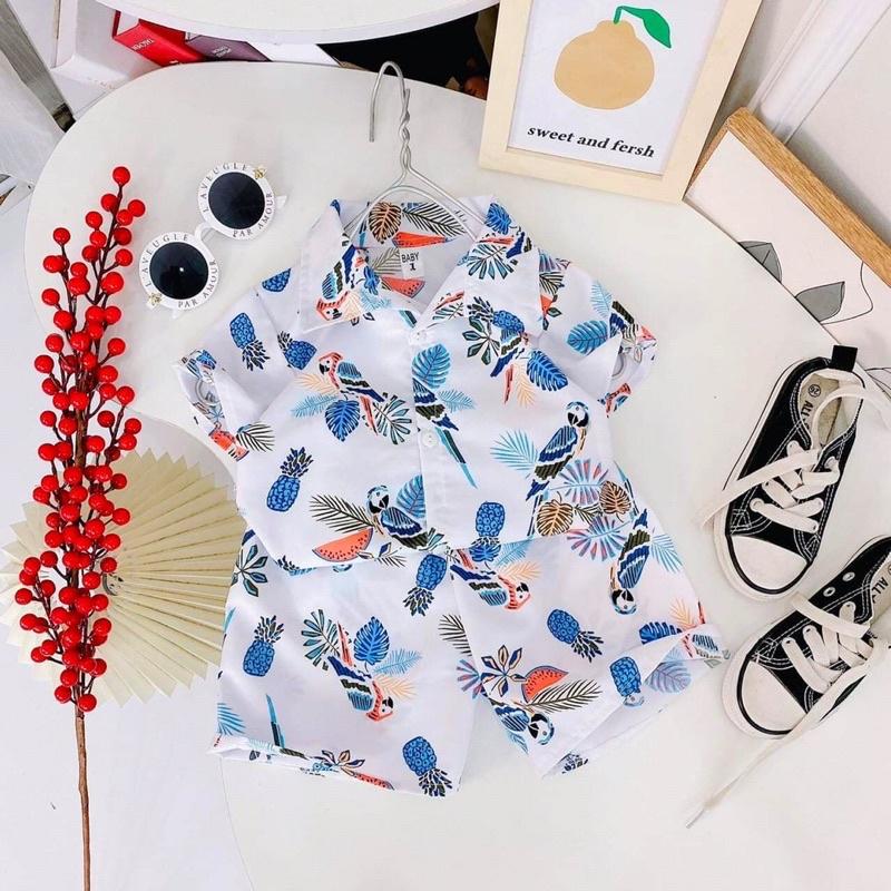 Bộ cộc tay hoa lá cho bé trai