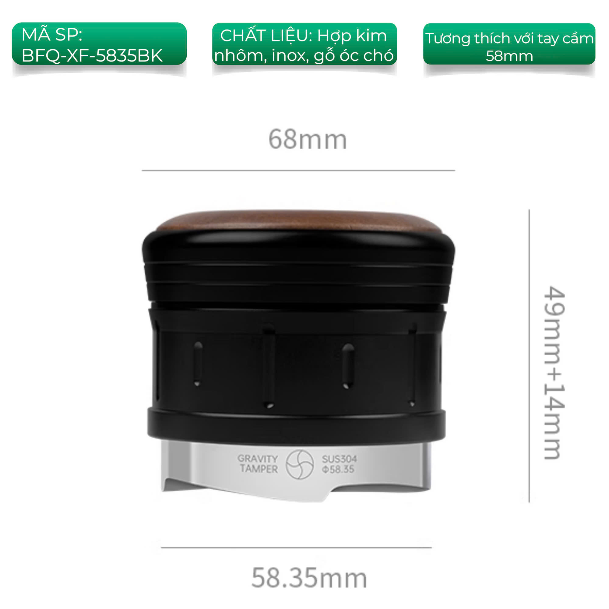 Feepie OCD san phẳng bề mặt cà phê Wood charm