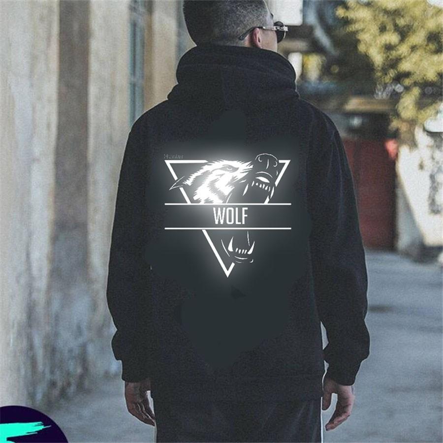 Áo Hoodie Vải Nỉ Phản Quang Nam Nữ Sói 2