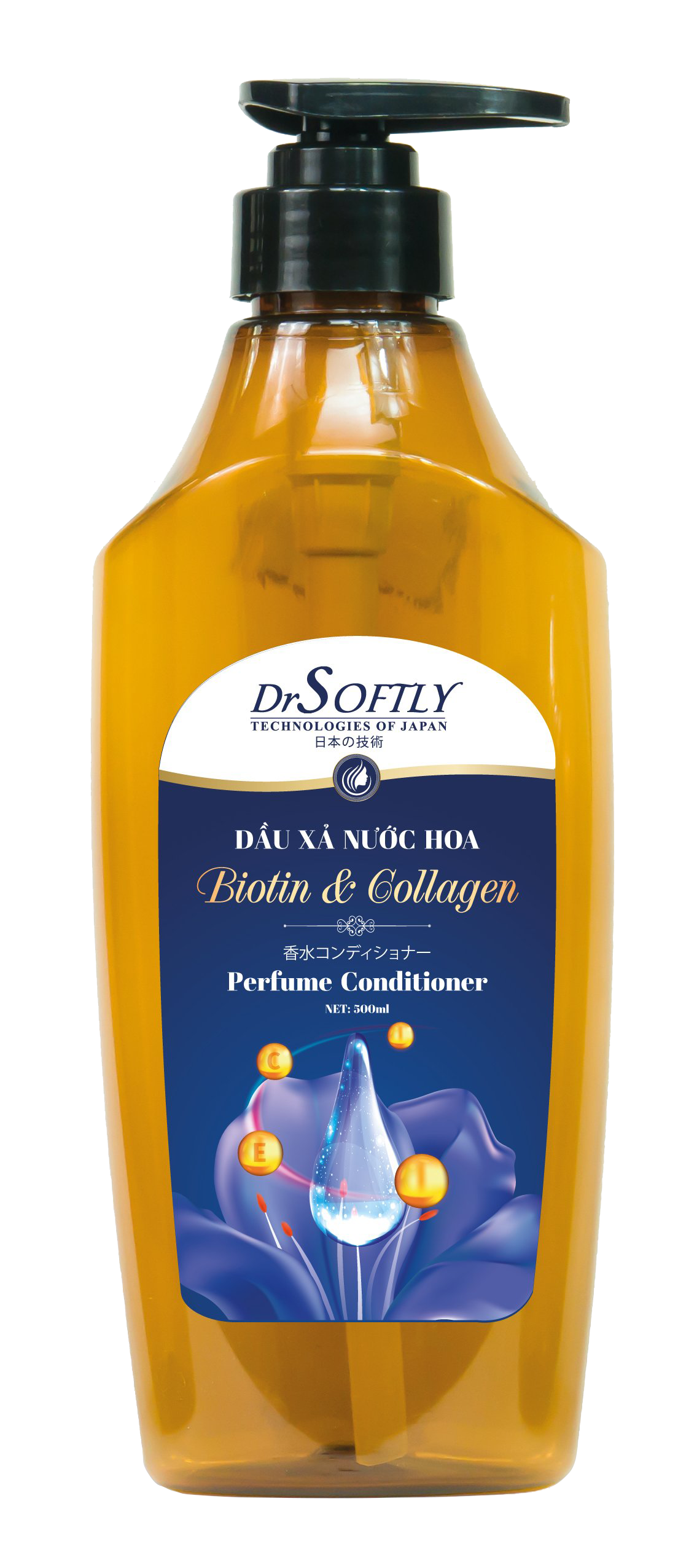 Bộ dầu gội xả Biotin &amp; Collagen hương nước hoa DrSoftly - Sạch Gàu - Giảm hư tổn tóc (500ml)