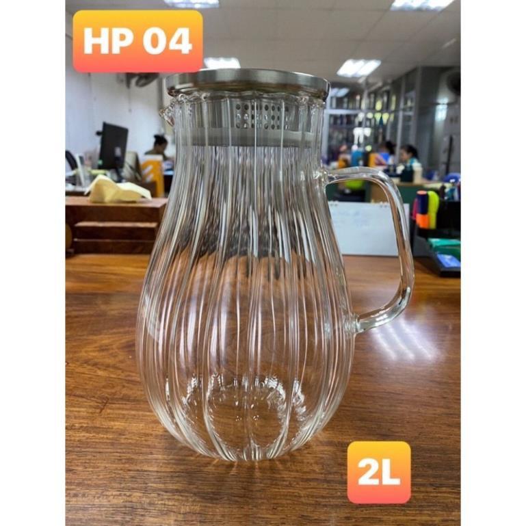 Bình nước thủy tinh, bình đựng nước nắp inox