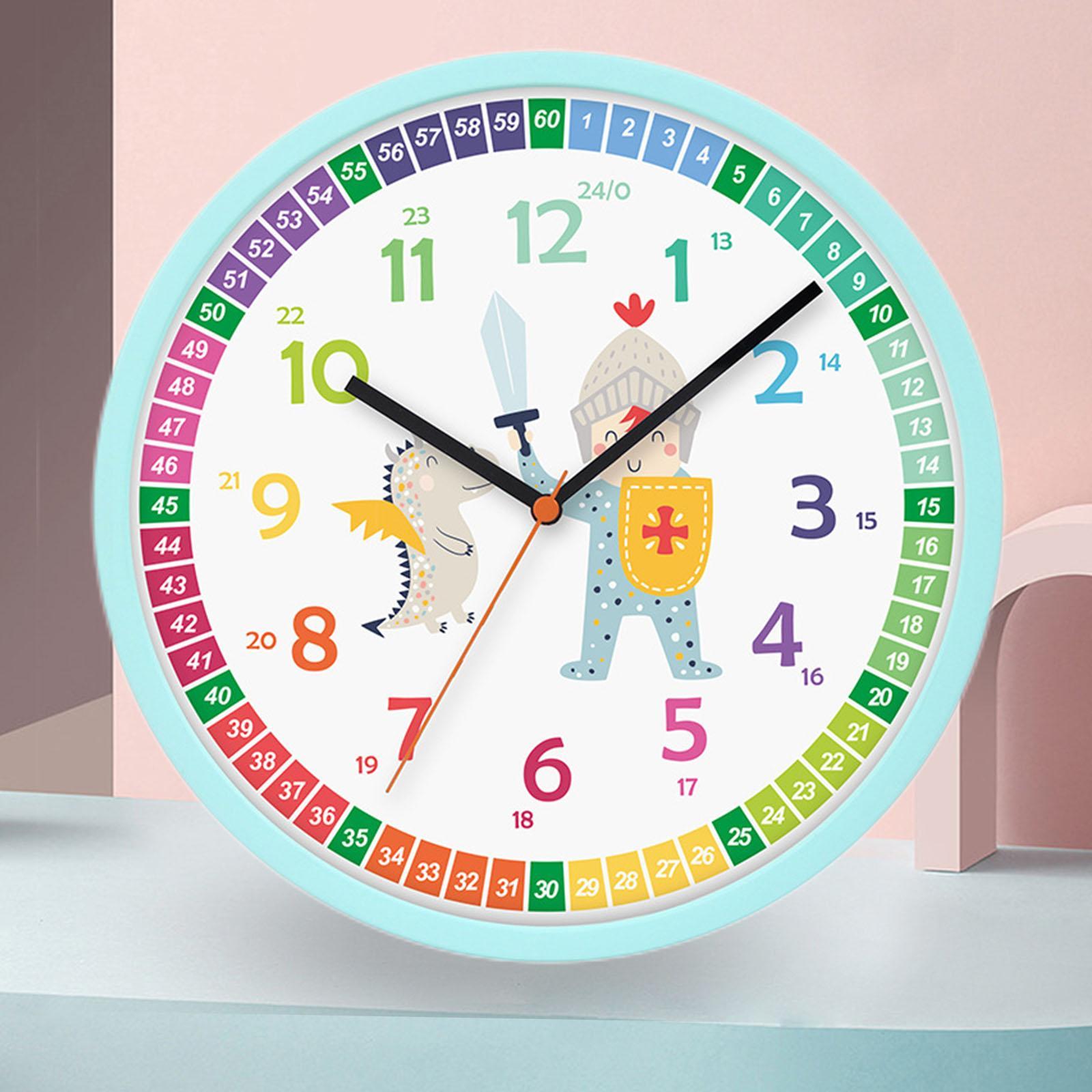 10" Analog Clock for Kids Teaching Clock Silent for Kids School Home Teachers Living Room
