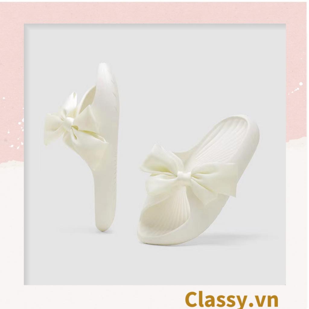 Dép quai ngang thắt nơ Classy dành cho nữ, đi trong nhà, đi biển, đi spa tiện lợi G1253