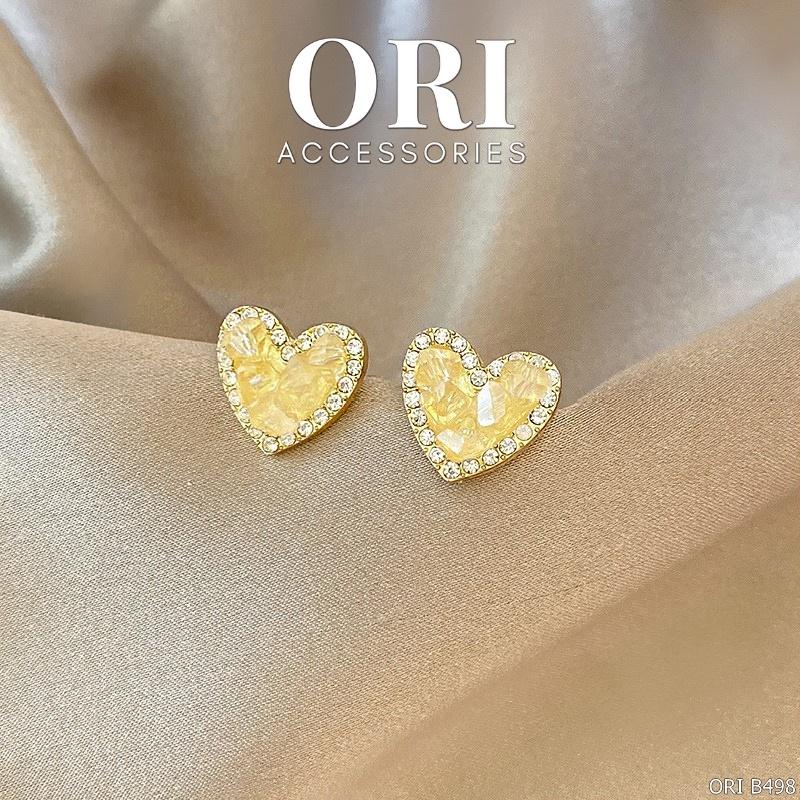 Bông tai nữ hình trái tim The Orla sang trọng ORI ACCESSORIES B498