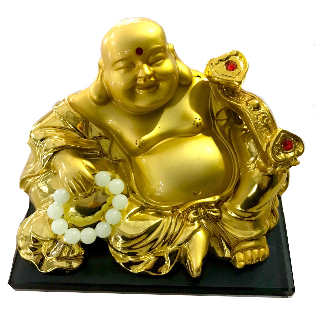 Tượng phật di lặc phong thủy quả cầu xoay năng lượng mặt trời ,quạt phe phẩy để bàn làm việc trang trí nội thất Taplo Ô tô ,xe hơi