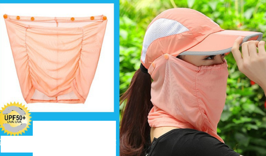 Mũ chống nắng kèm khẩu trang chống uv cao cấp, nón chống nắng khẩu trang 360 độ