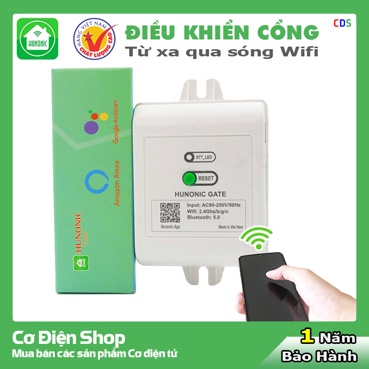 Bộ điều khiển cổng từ xa Hunonic Gate - Điều khiển cửa tự động qua wifi bằng điện thoại