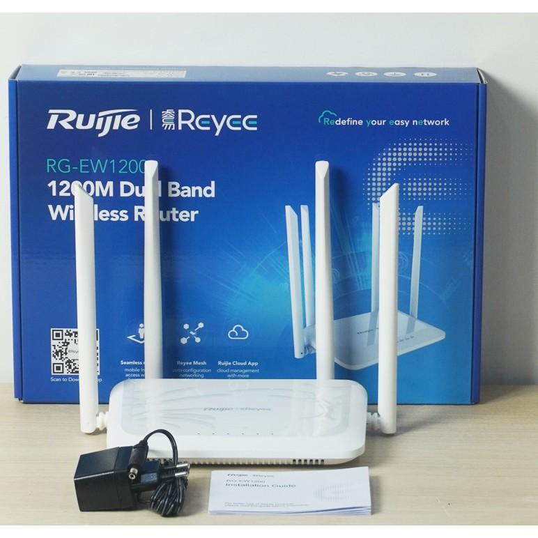 Bộ Phát WiFi Router Ruijie EW1200G Pro Băng Tần Kép Chuẩn AC1300Mbps Gigabit