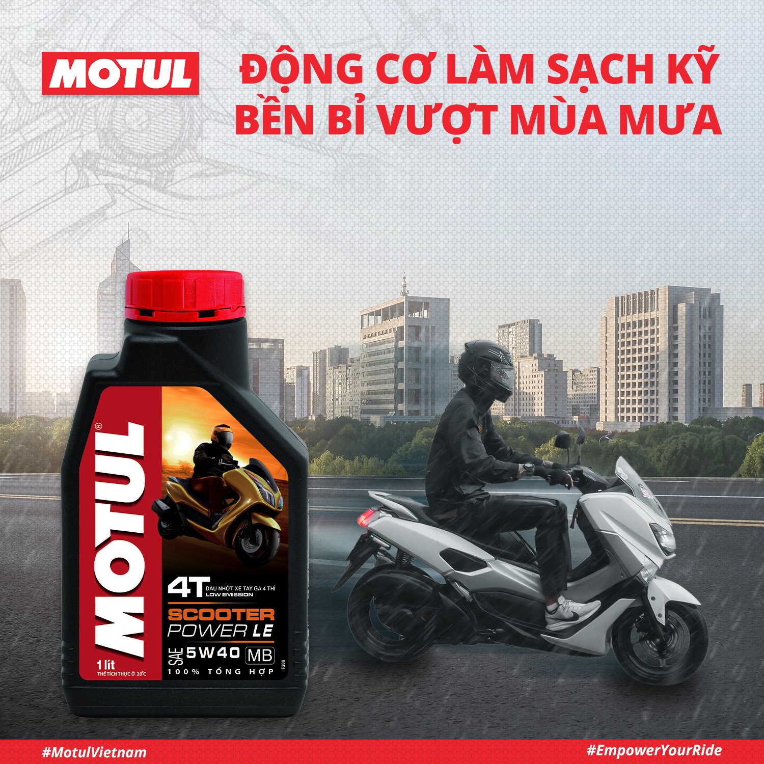 Dầu nhớt xe tay ga MOTUL SCOOTER POWER LE 4T 5W40