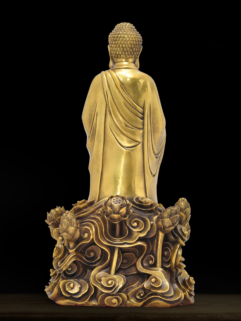 Tượng Phật Thích Ca Di Đà Dược Sư Như Lai trên đài sen bằng đồng thau phong thuỷ Hồng Thắng
