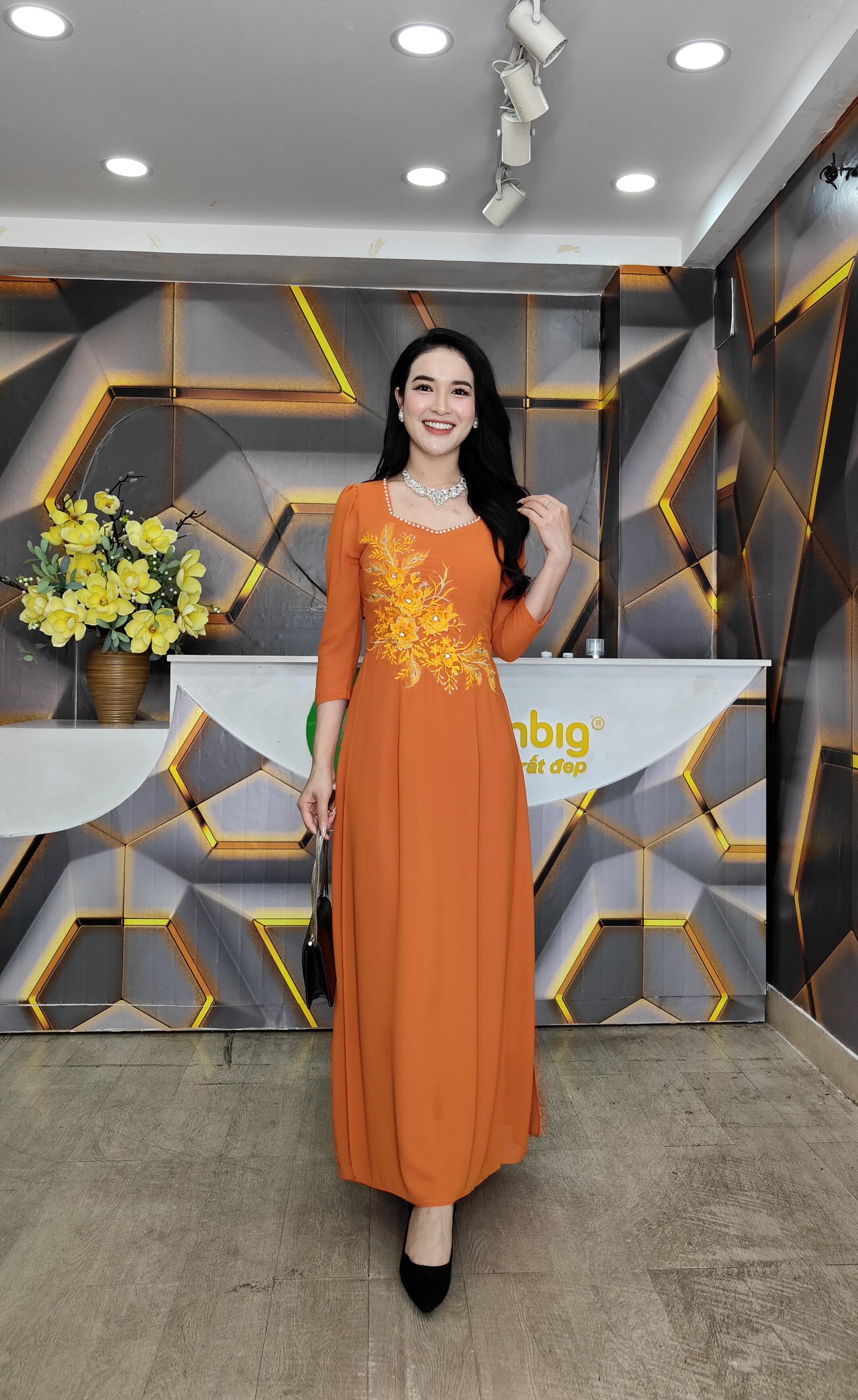 Đầm giả áo dài - Y1561 - Thương hiệu Zonbig
