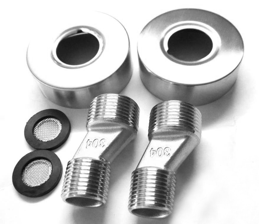 Vòi bếp nóng lạnh gắn tường cổ cong SUS304