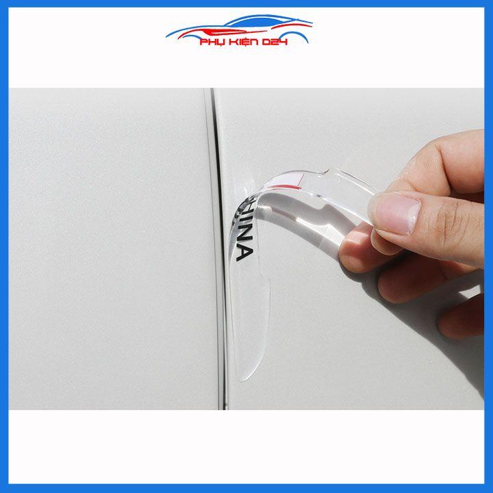 Bộ 4 miếng Silicon trong suốt dán chống xước cánh cửa tay nắm gương ô tô xe hơi