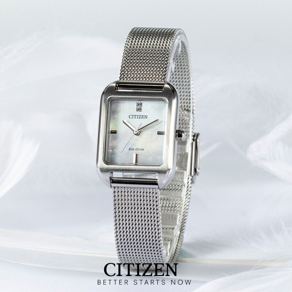 Đồng Hồ Nữ Citizen Dây Thép Không Gỉ EM0491-81D - Mặt Xà Cừ