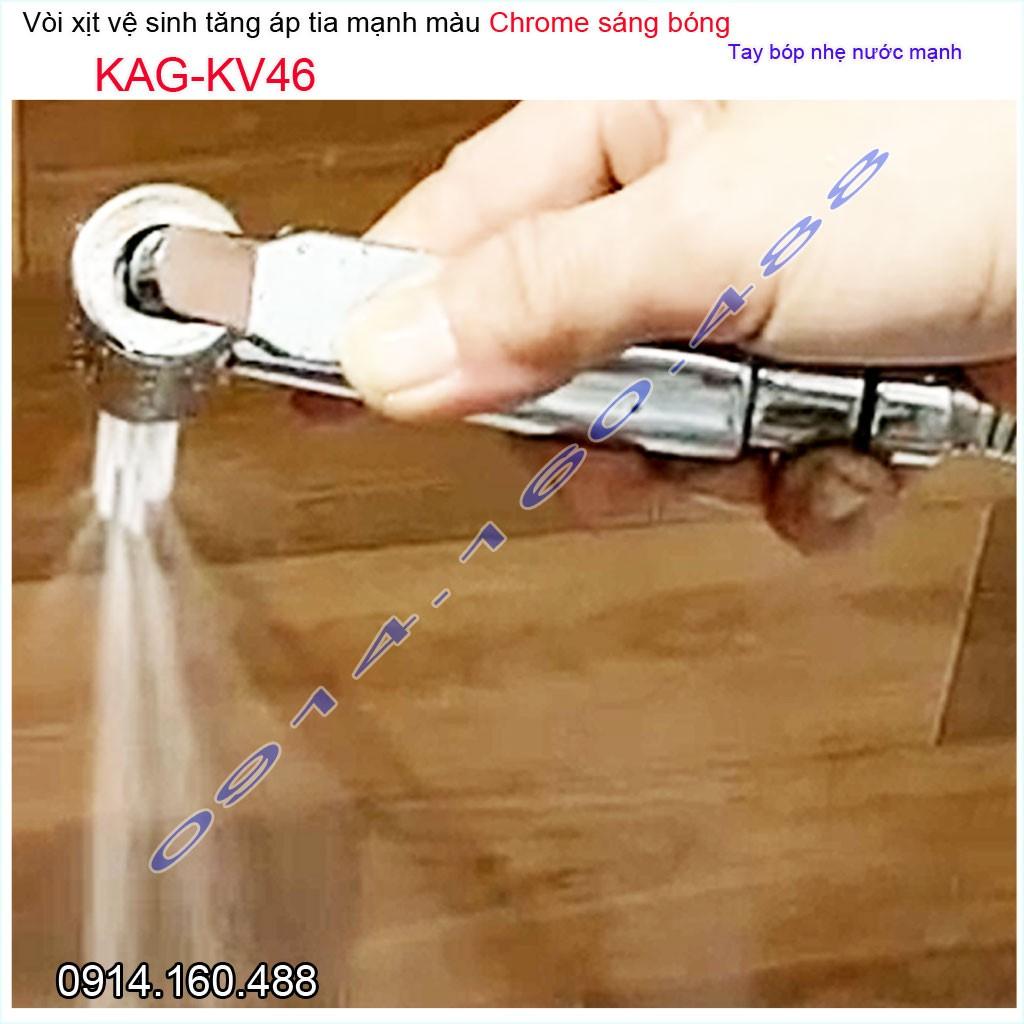 Vòi xịt vệ sinh nhà tắm KAG-KV46 vòi xịt bồn cầu màu inox tia nước mạnh sử dụng tốt siêu bền
