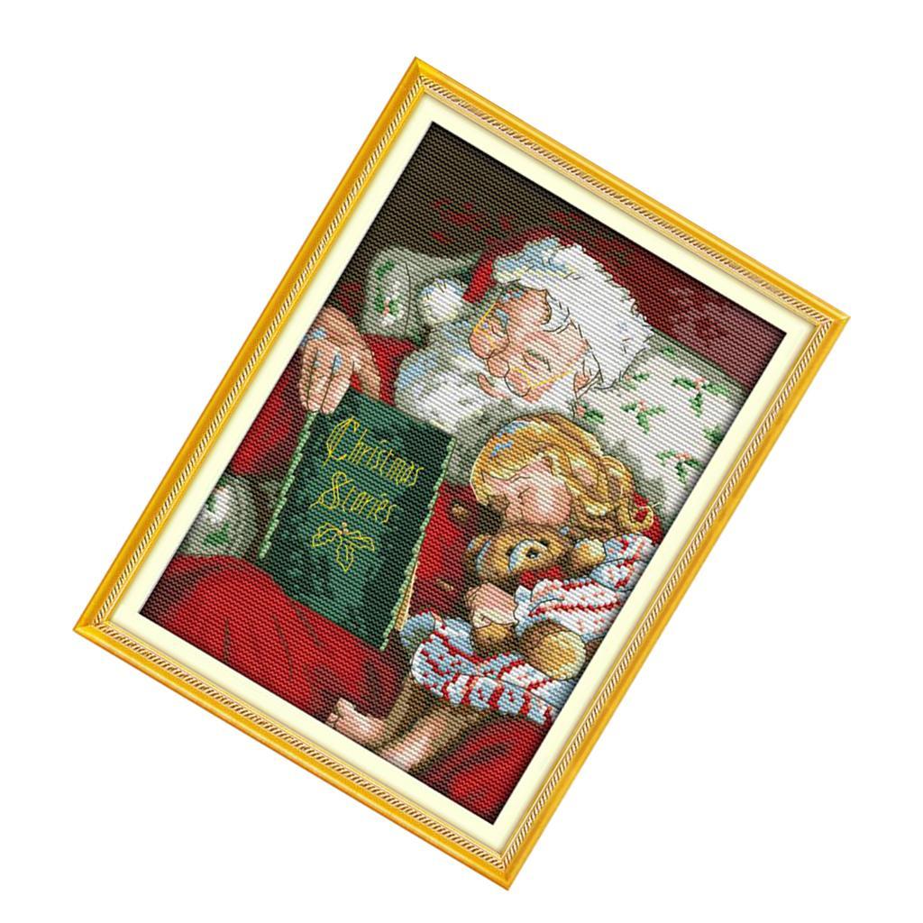 Stamped Cross Stitch Kit Pattern Embroidery Needlework 11CT - Santa Claus