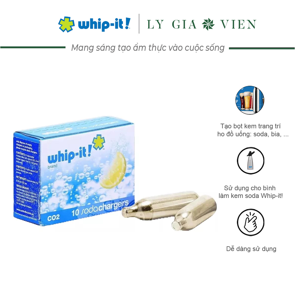 Hộp 10 Viên Gas CO2 Whip-it! - Gas Cho Bình Xịt Soda Whip-it!