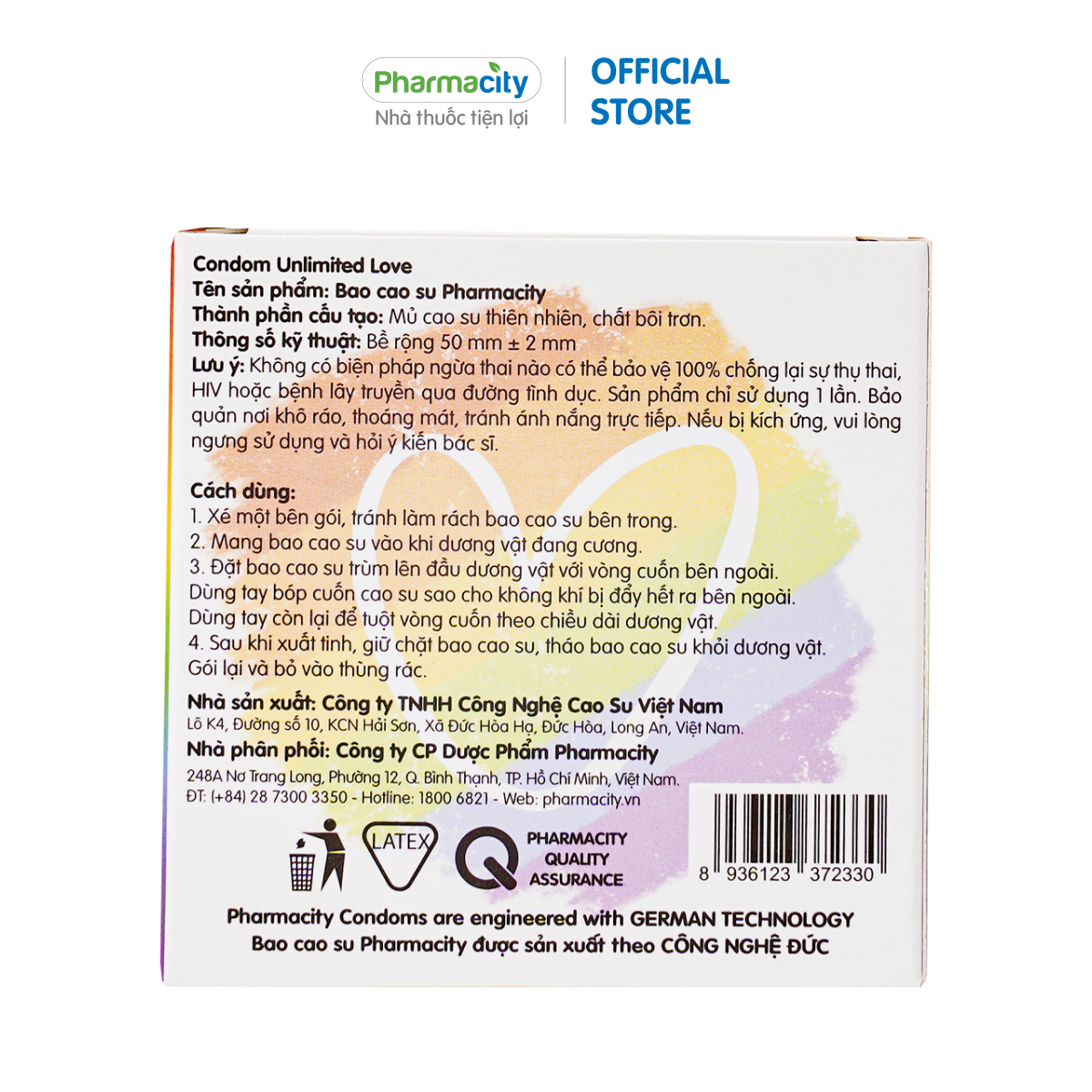 Bao cao su Pharmacity Unlimited Love