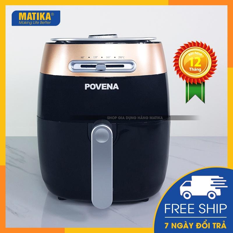 Nồi chiên không dầu POVENA nồi chiên chân không 5.5l-1500W chiên nướng hoàn hảo hạn chế 80% dầu mỡ PVN-5521 - Hàng chính hãng