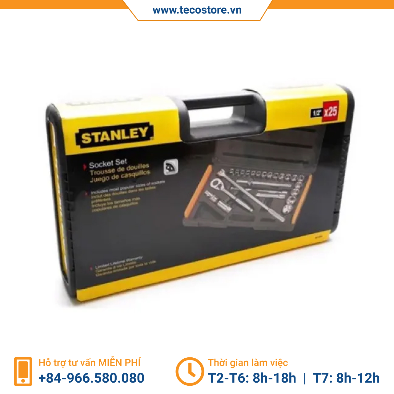 Bộ khẩu 25 chi tiết Stanley 86-589-1 1/2” 10-32mm