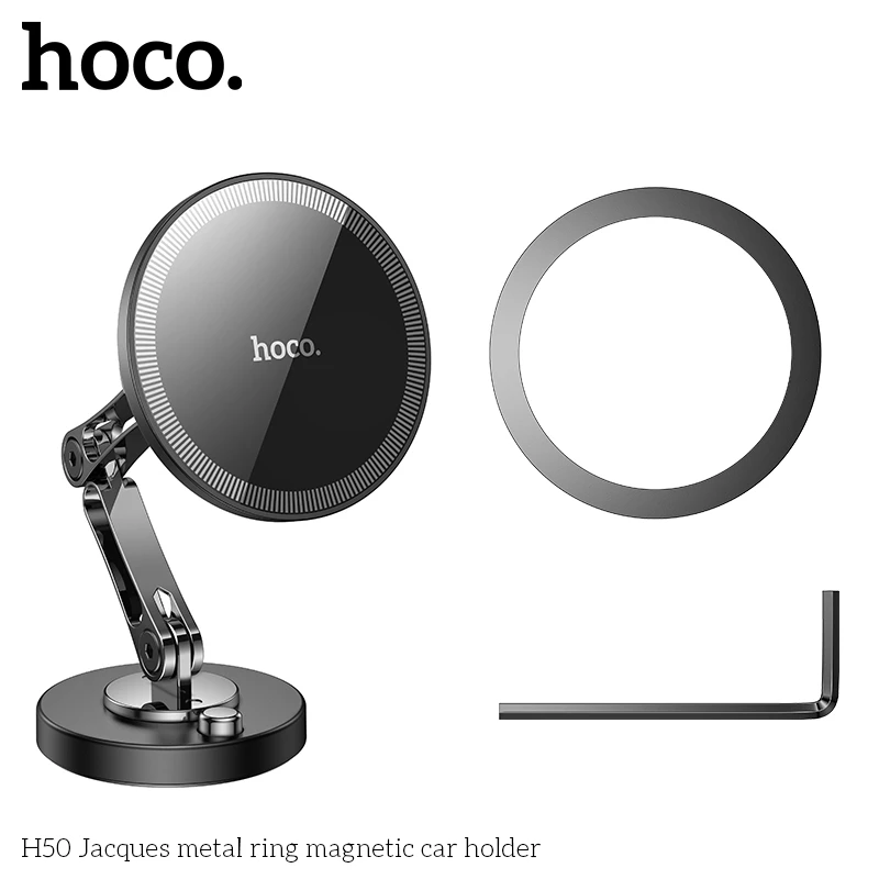 Giá đỡ điện thoại ô tô  hít nam châm dùng cho iP 12/ 13/ 14/ 15/ 16 Pro Max Hoco H50 _ hàng chính hãng