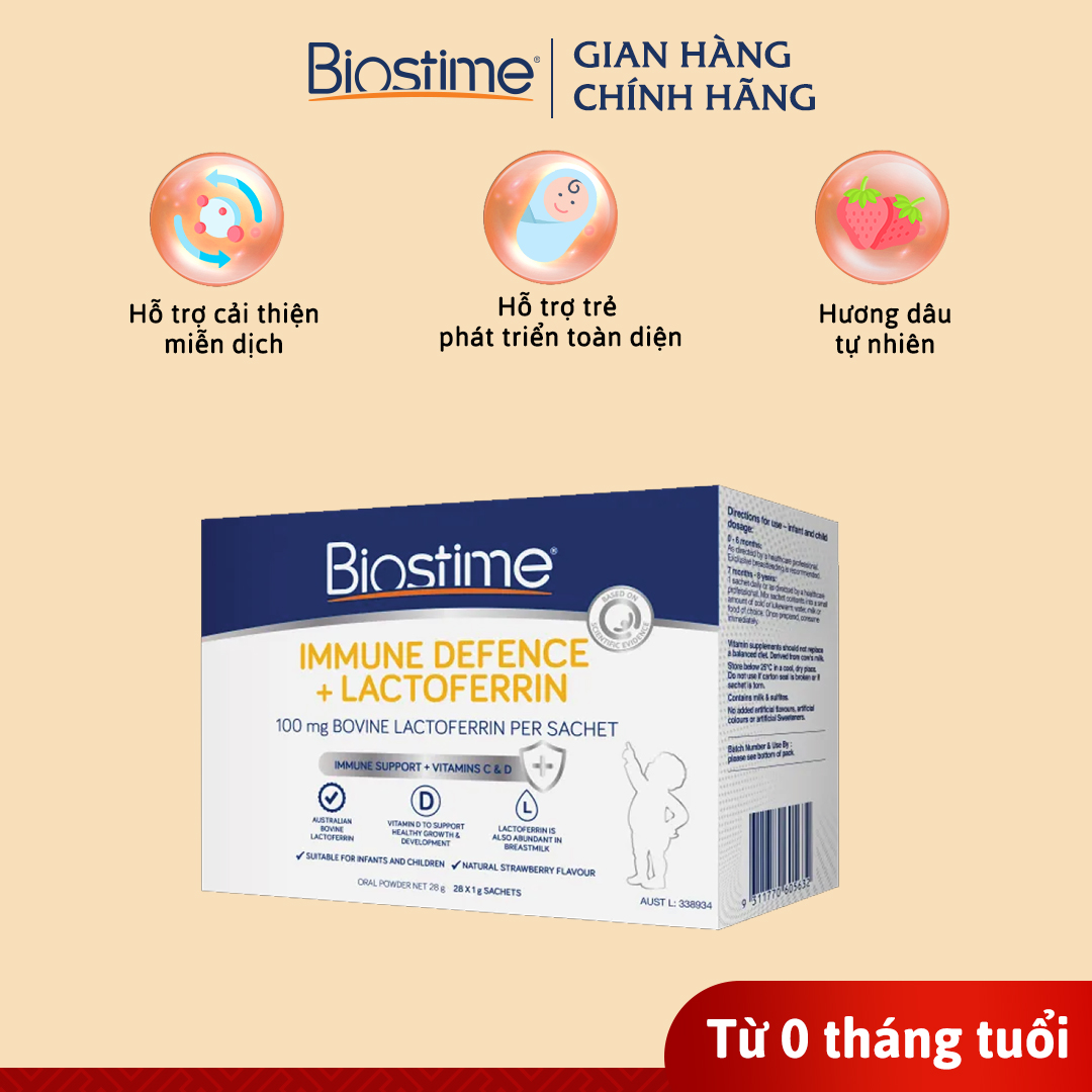 14 gói Biostime Immune Defense + Lactoferrin 2g