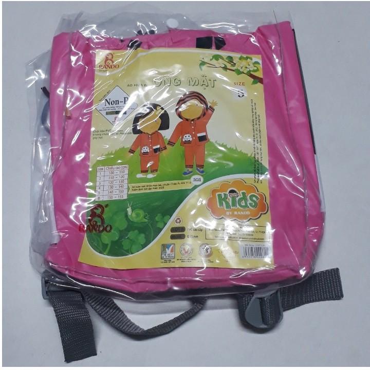 Áo mưa Rando bộ ong mật dành cho các bé có chiều cao từ 0.8m đến 1.55m tương với các size  lựa chọn – Hồng,Size 61.5m – 1.55m