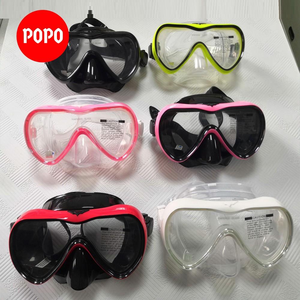 Kính lặn ống thở lặn biển POPO với mắt kiếng lặn cường lưc, cản tia UV