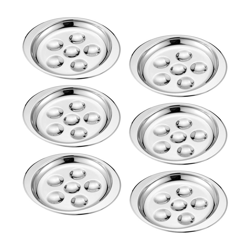 6 Pcs French Escargot Plate Platter Mushroom Snail Dish Server Tray Set
