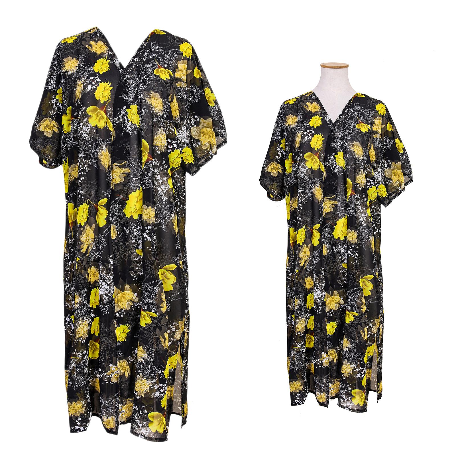 Women's Floral Kimono Cardigans Chiffon Casual Beach Swim Wear Loose Open Front Cover Up Tops Bohemian Sun Protection Cardigan Clothes
