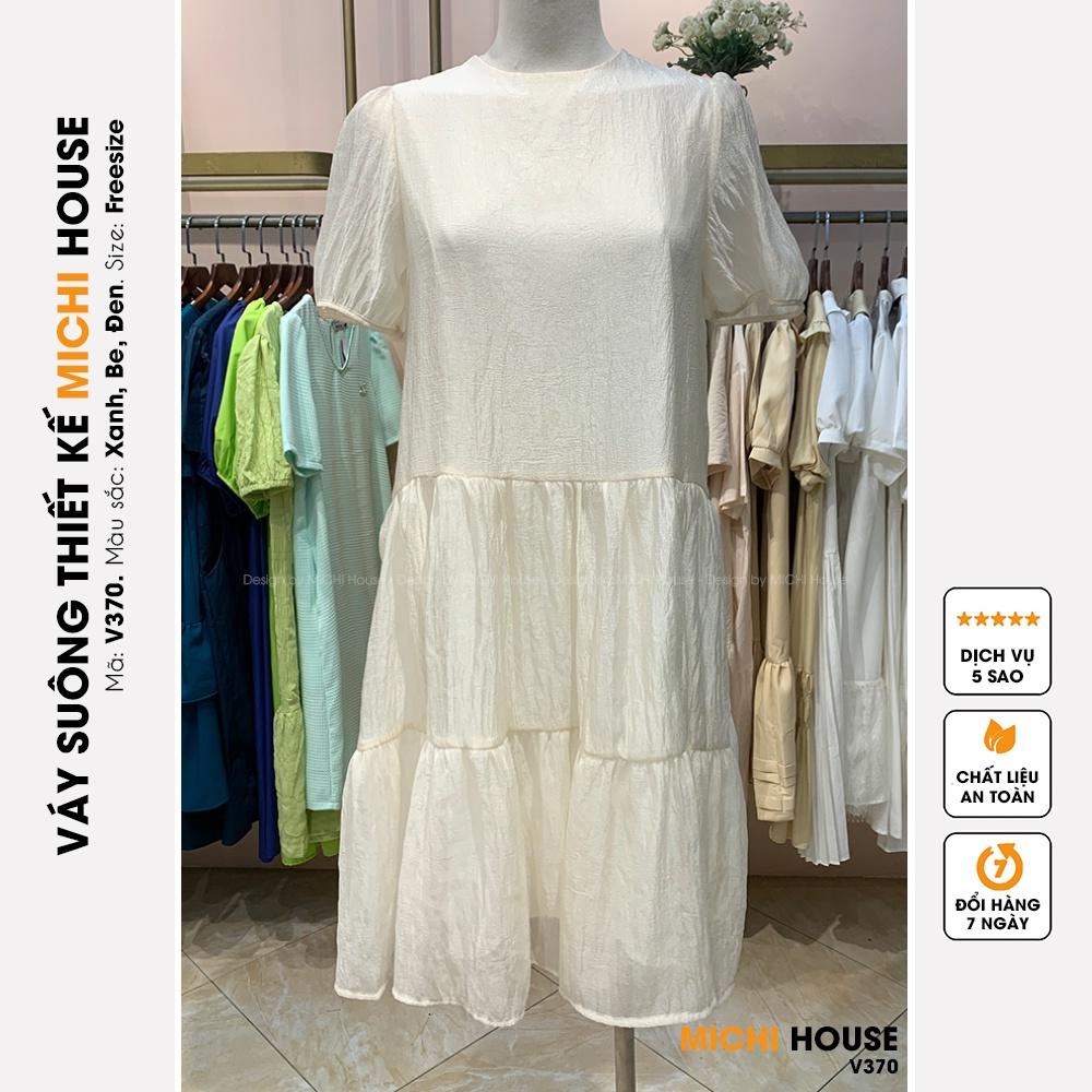 Đầm Suông Babydoll Chất Tơ Mềm MICHI House V370 Váy Xuông Ngắn Tay Dáng Rộng Che Khuyết Điểm Tốt