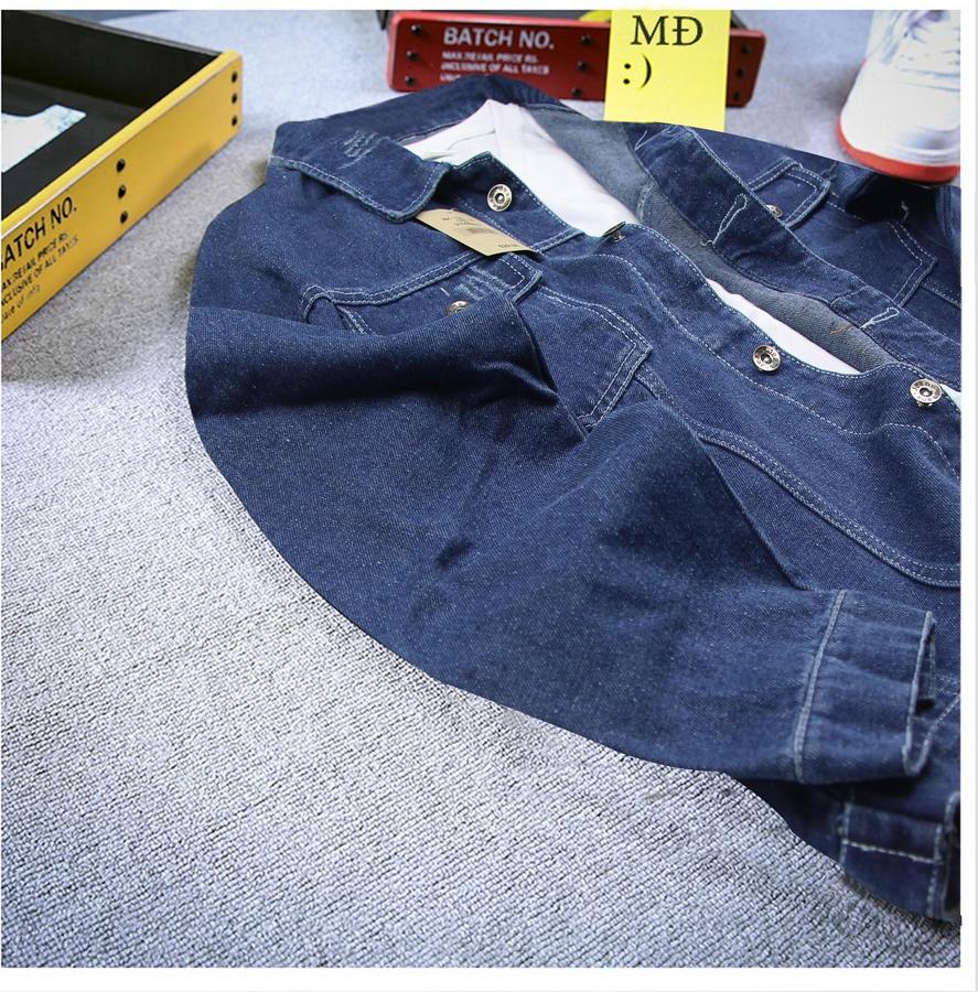 Áo Khoác Unisex jean nam Muidoi A257 (Xanh)