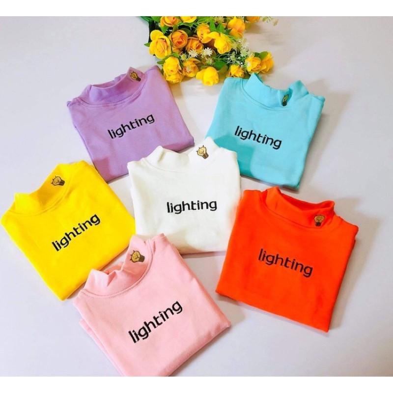 Áo giữ nhiệt chất cotton len cổ 3p cho bé từ 8-22kg